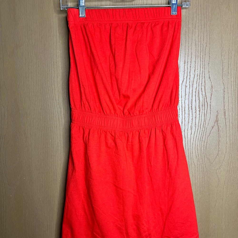 Vibrant Coral Strapless Dress